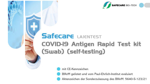 25x Safecare Bio-Tech Laientest (haltbar bis: 29. Feb. 2024) COVID-19 Antigentest - nasaler Selbsttest - 5x5er Set