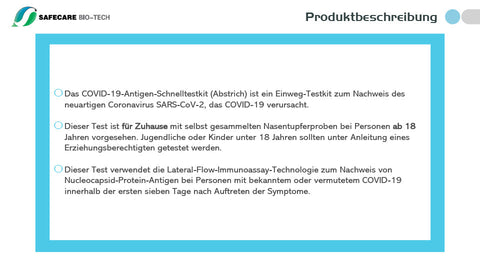 25x Safecare Bio-Tech Laientest (haltbar bis: 29. Feb. 2024) COVID-19 Antigentest - nasaler Selbsttest - 5x5er Set